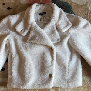 INC International Concepts women’s White/cream teddy Fleece Jacket